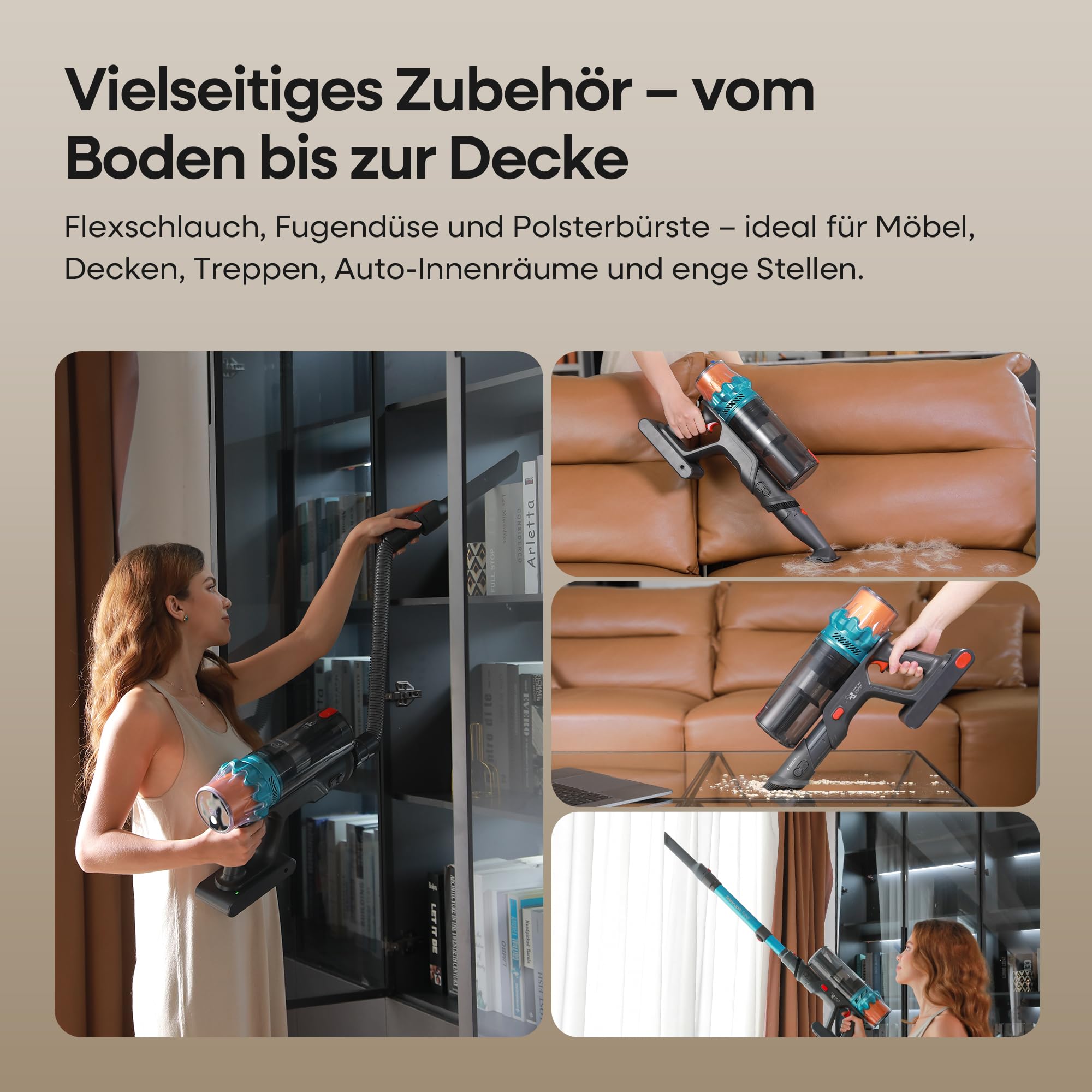 ElecKeys K10: 50000 Pa / 600 W / 70 Min – Akkusauger mit LED-Display, Anti-Tangle-Bürste & Wandstation – für Hartböden & Haustiere