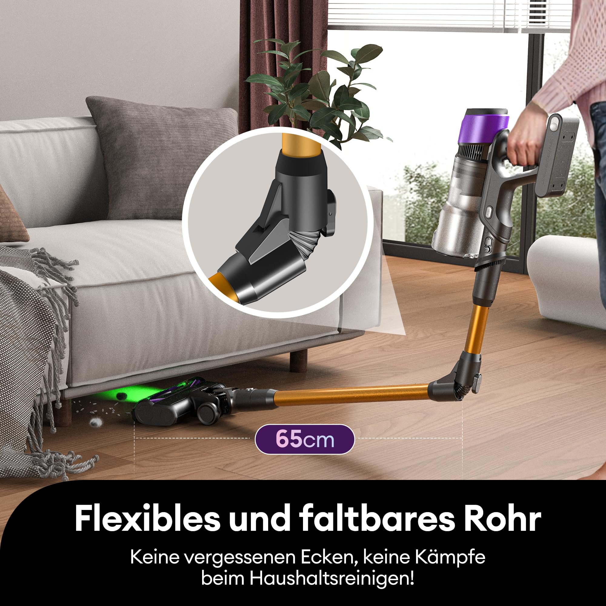 Ultenic U20: 55000 Pa / 600 W / 60 Min – Kabelloser Staubsauger mit Smart-Display, Anti-Tangle-Bürste & Wandhalterung – ideal für Tierhaare & Hartböden