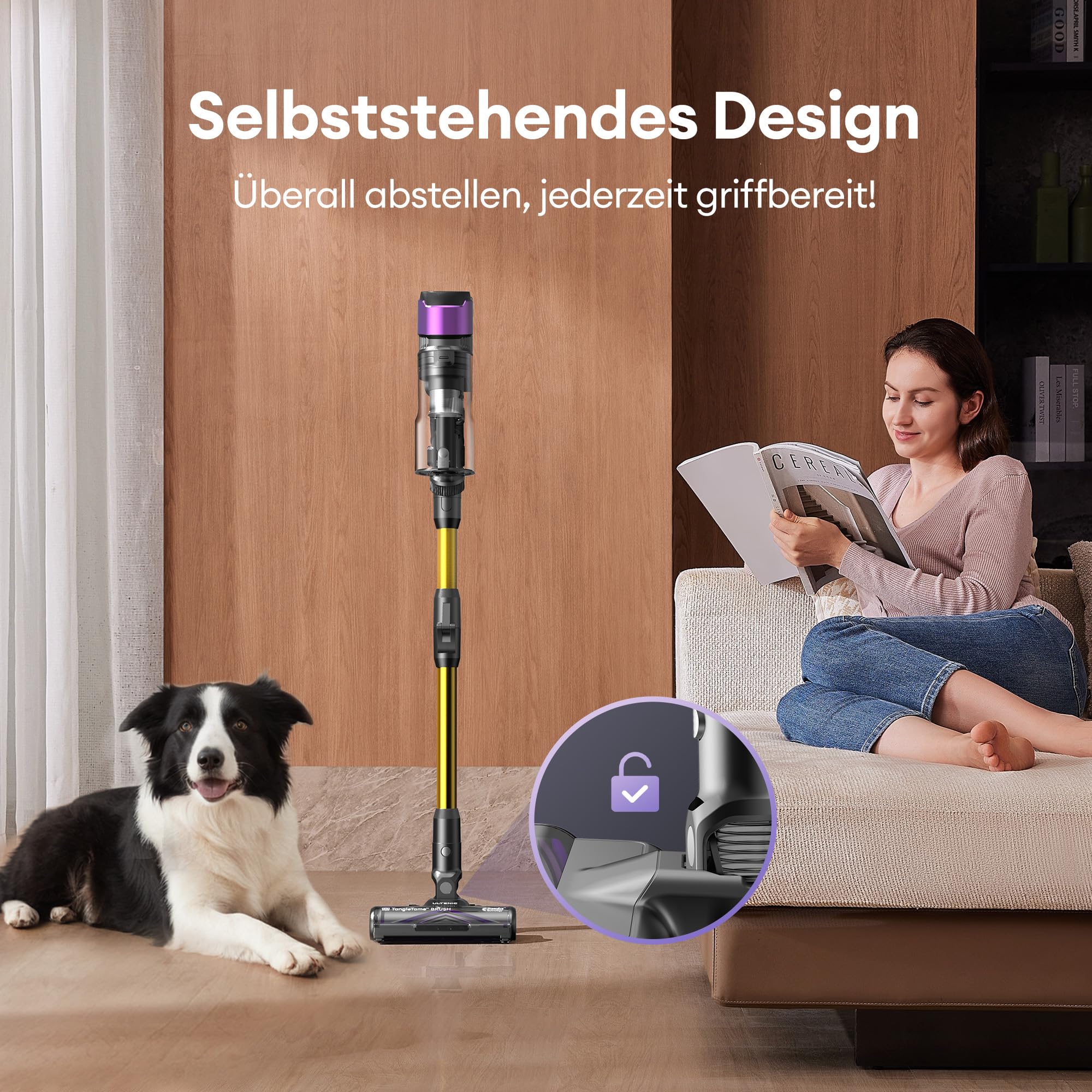 Ultenic U20: 55000 Pa / 600 W / 60 Min – Kabelloser Staubsauger mit Smart-Display, Anti-Tangle-Bürste & Wandhalterung – ideal für Tierhaare & Hartböden