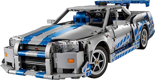 LEGO Technic Nissan Skyline GT-R R34 42210, 2 Fast 2 Furious Auto mit Driftfunktion, Lenkung & Motor, Sammlermodell