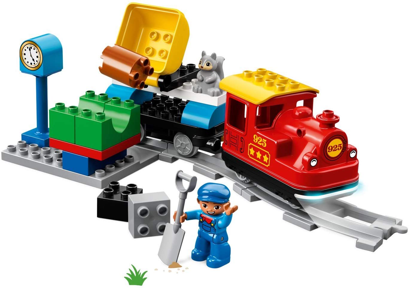 LEGO DUPLO 10874 Dampfeisenbahn, Spielzug mit Tierfigur, Licht & Geräusch, Push-&-Go-Motor, Geschenk ab 2 Jahren