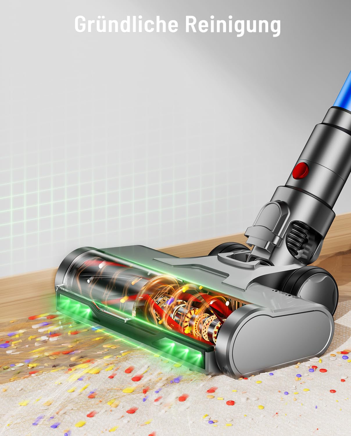 AIDTIPS: 50 kPa / 600 W / 70 Min – Kabelloser Staubsauger mit 1,8 L Behälter & 8-Stufen-Filter – ideal für Tierhaare & Teppiche