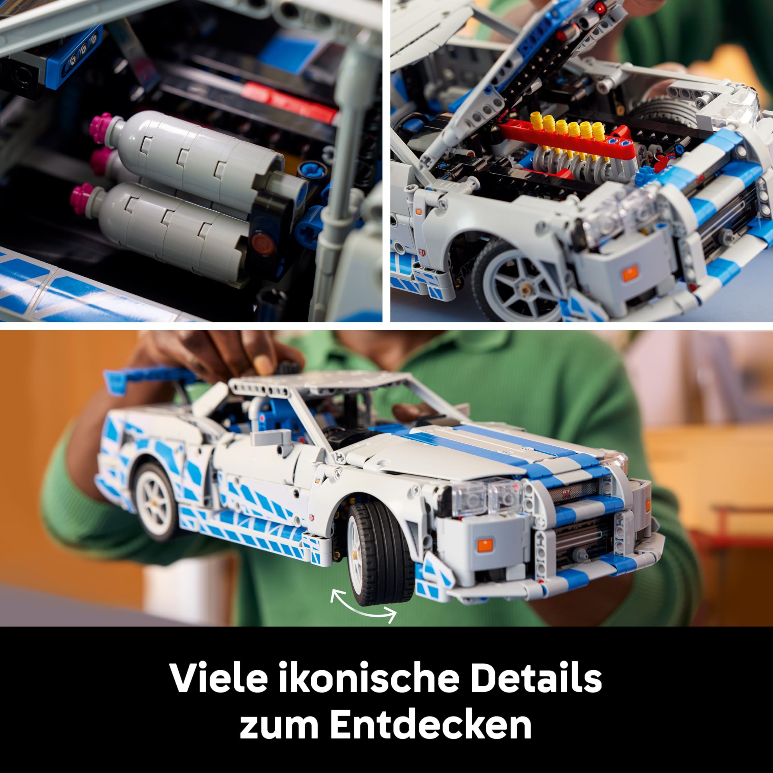 LEGO Technic Nissan Skyline GT-R R34 42210, 2 Fast 2 Furious Auto mit Driftfunktion, Lenkung & Motor, Sammlermodell