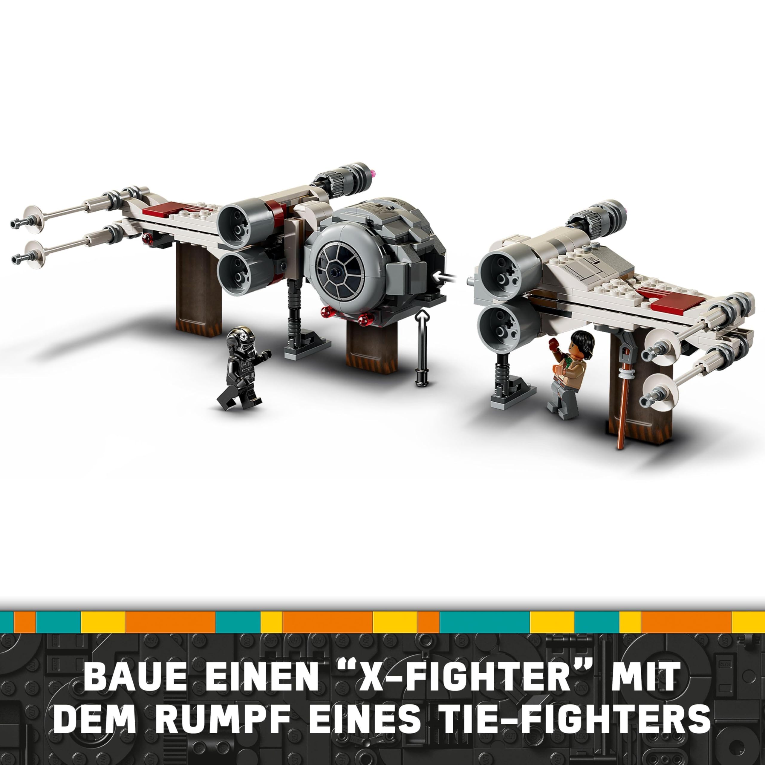 LEGO Star Wars 75393 TIE Fighter & X-Wing Mashup, 2 Raumschiffe mit 4 Minifiguren & Droide, Geschenk ab 9 Jahren