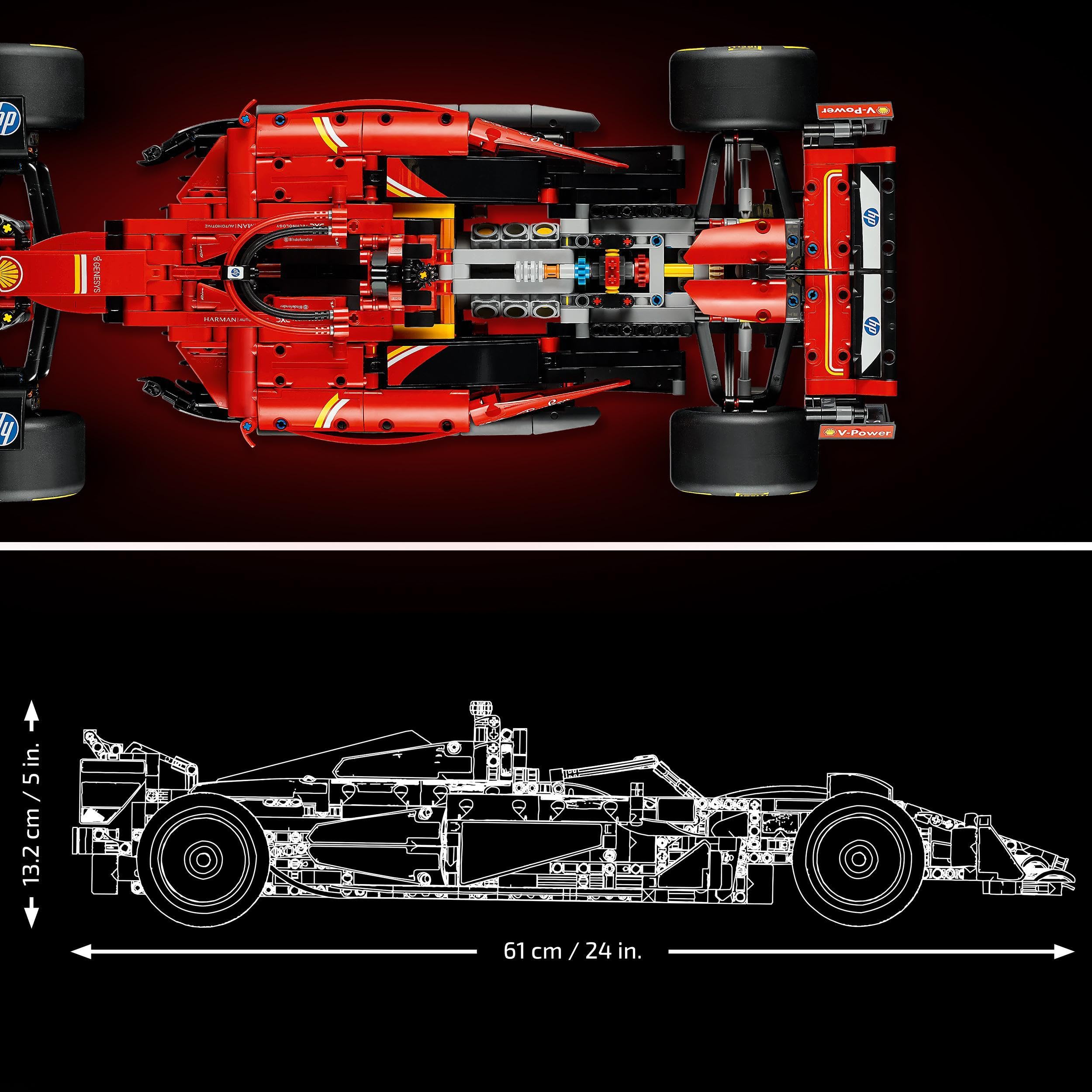 LEGO Technic Ferrari SF-24 F1 42207, 1:8 Sammlermodell mit V6-Motor, Getriebe, Lenkung & DRS, Geschenk für Erwachsene