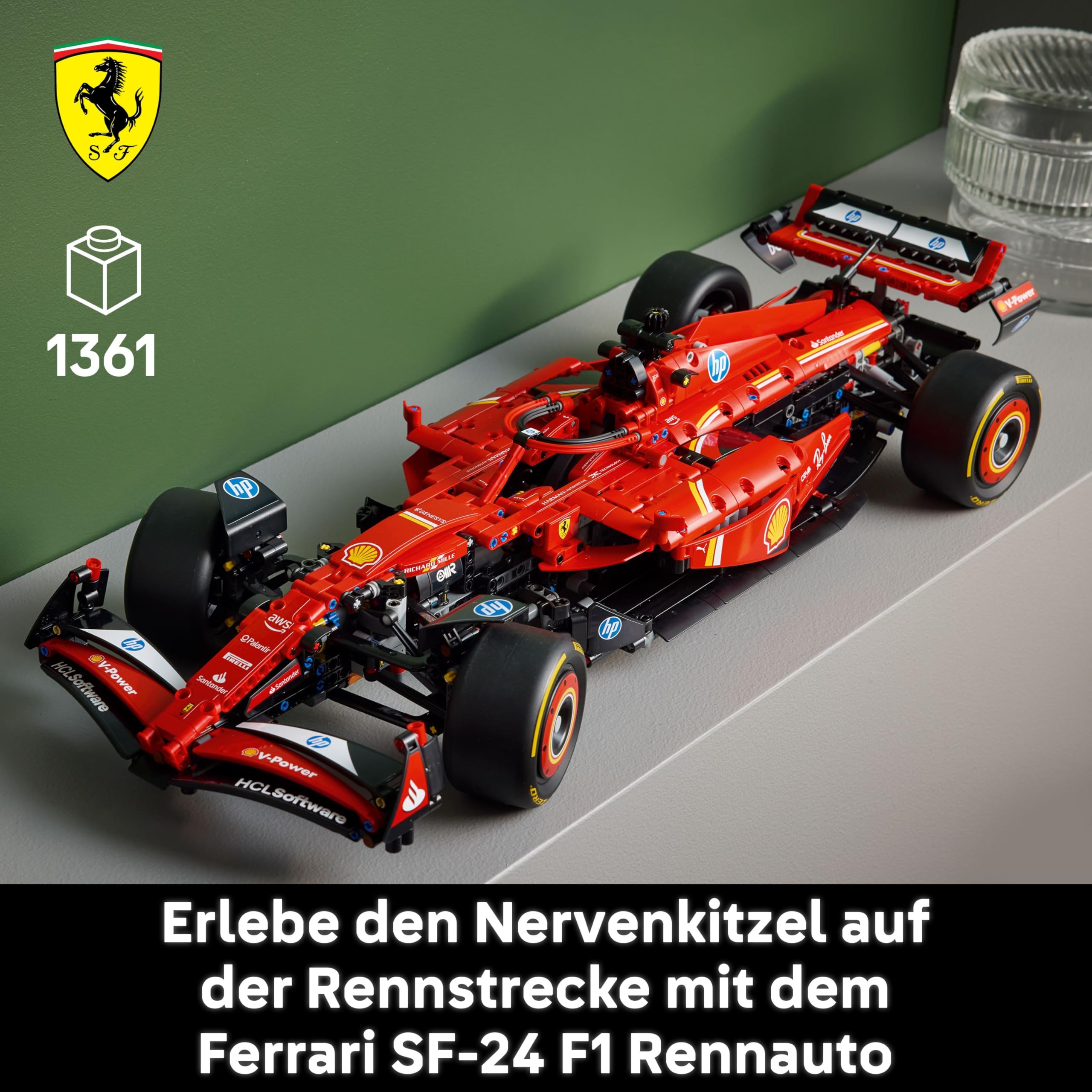 LEGO Technic Ferrari SF-24 F1 42207, 1:8 Sammlermodell mit V6-Motor, Getriebe, Lenkung & DRS, Geschenk für Erwachsene