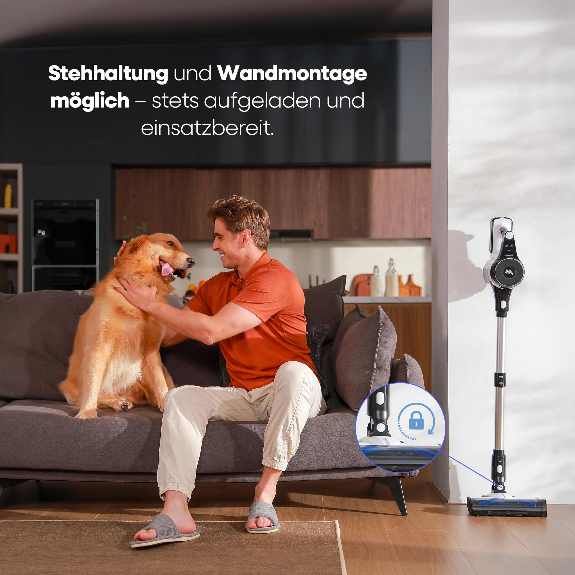 AlloyMove A01: 48000 Pa / 550 W / 65 Min – Akkusauger mit Anti-Tangle-Bürste & Wandhalterung – leise und stark für Auto & Hartböden