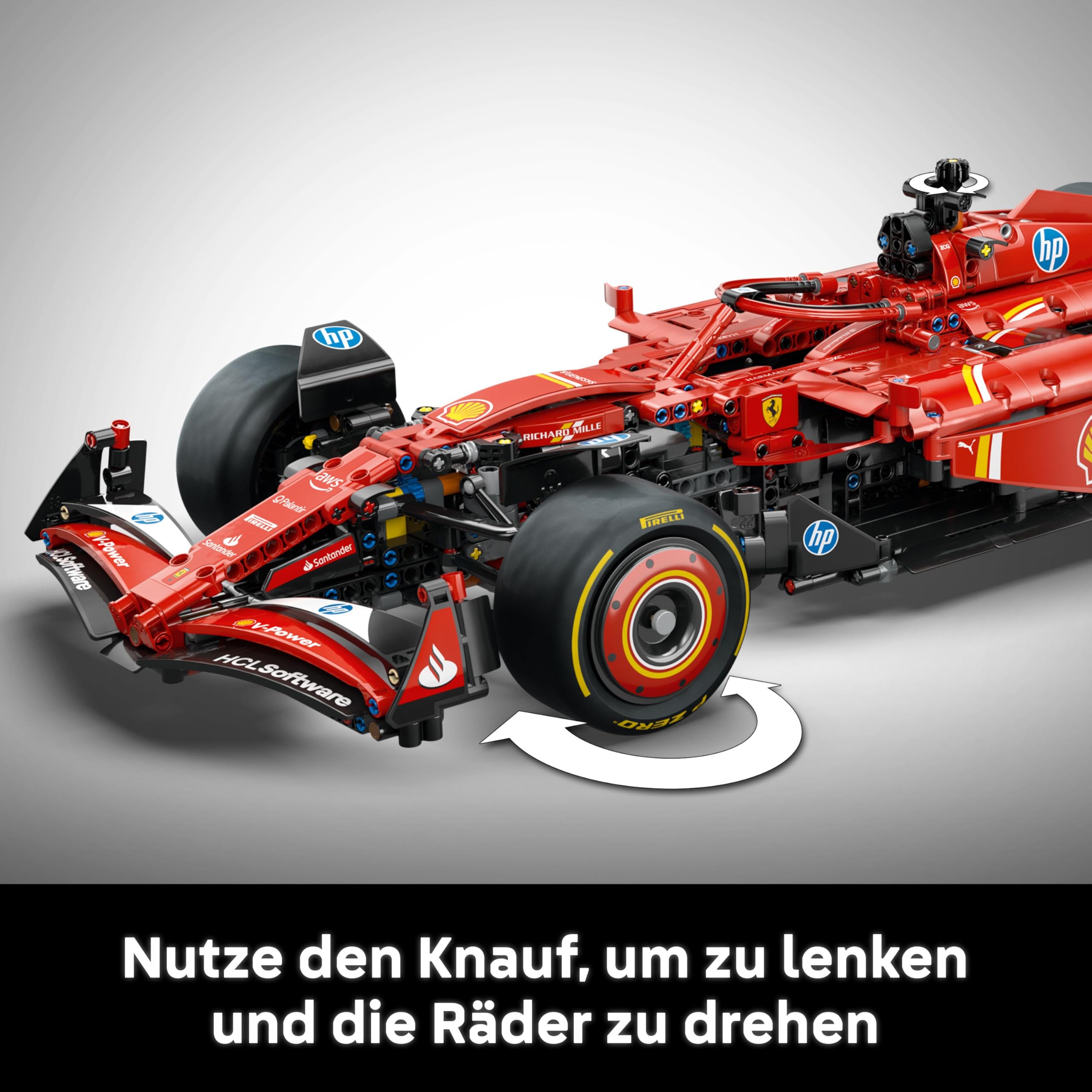 LEGO Technic Ferrari SF-24 F1 42207, 1:8 Sammlermodell mit V6-Motor, Getriebe, Lenkung & DRS, Geschenk für Erwachsene