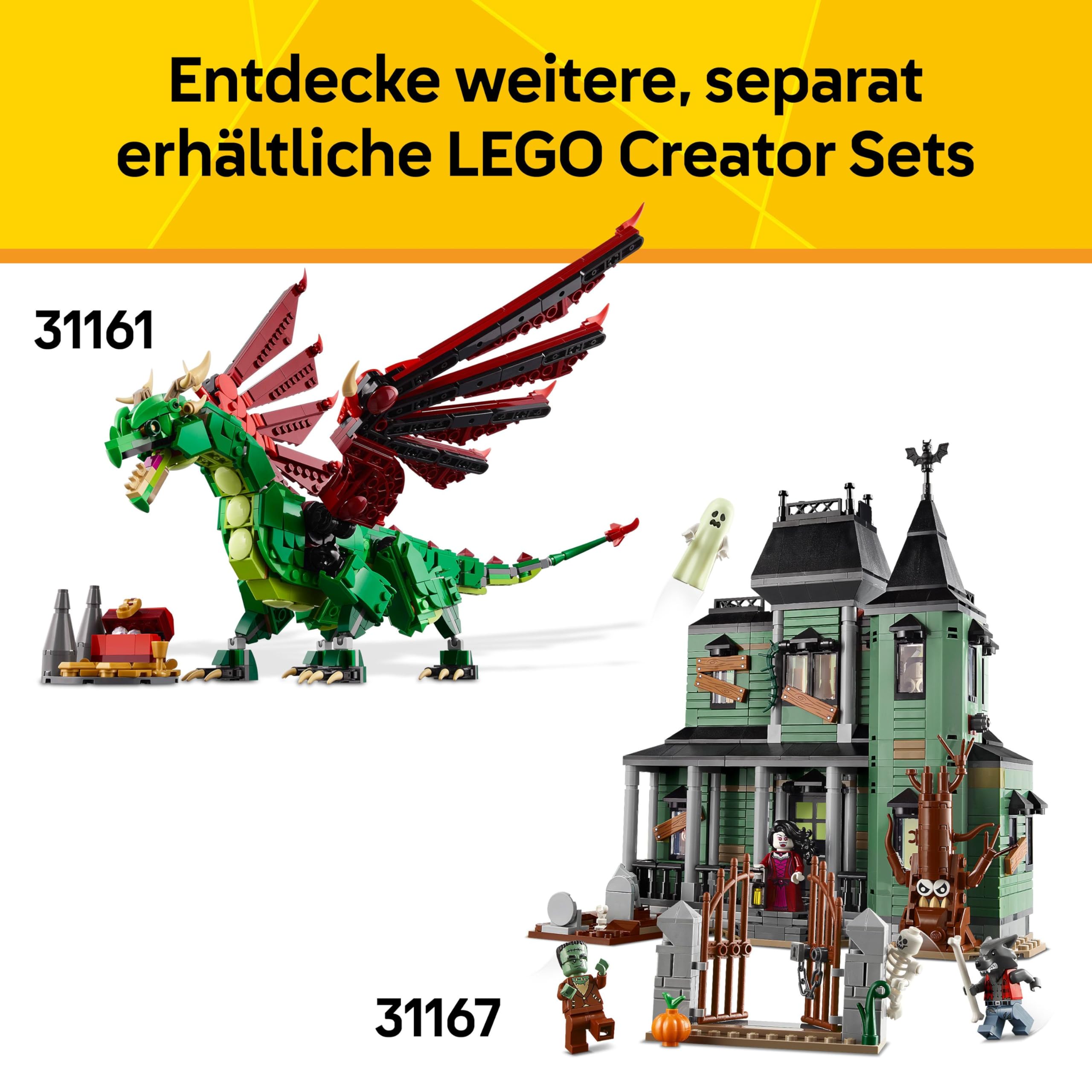 LEGO Creator 3-in-1 Ritterburg 31168, umbaubar in Turnierszene oder Stadt, inkl. 6 Minifiguren, Geschenk ab 9 Jahren
