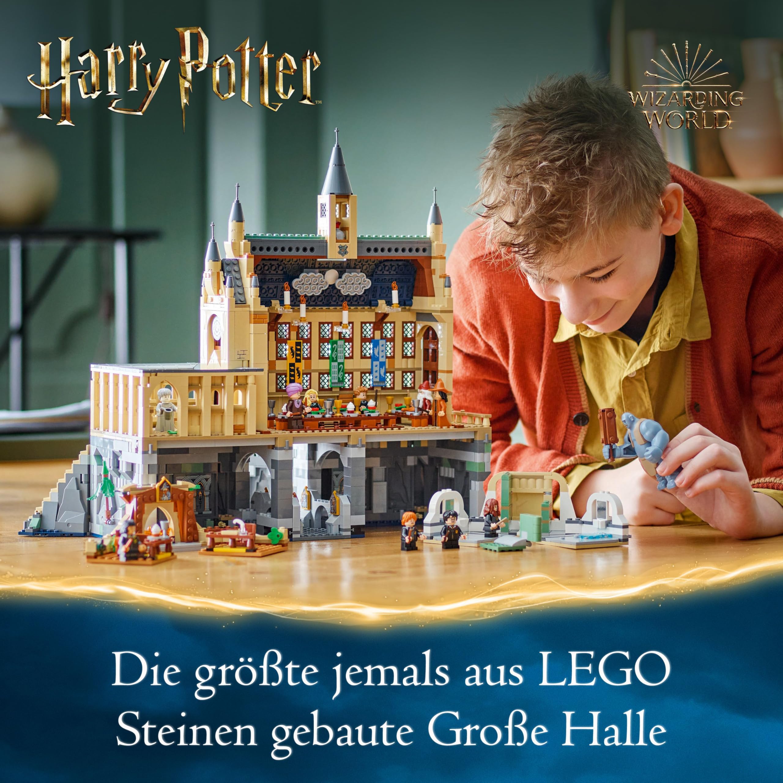 LEGO Harry Potter Schloss Hogwarts Große Halle 76435, 11 Minifiguren inkl. Hermine, magisches Geschenk für Kinder