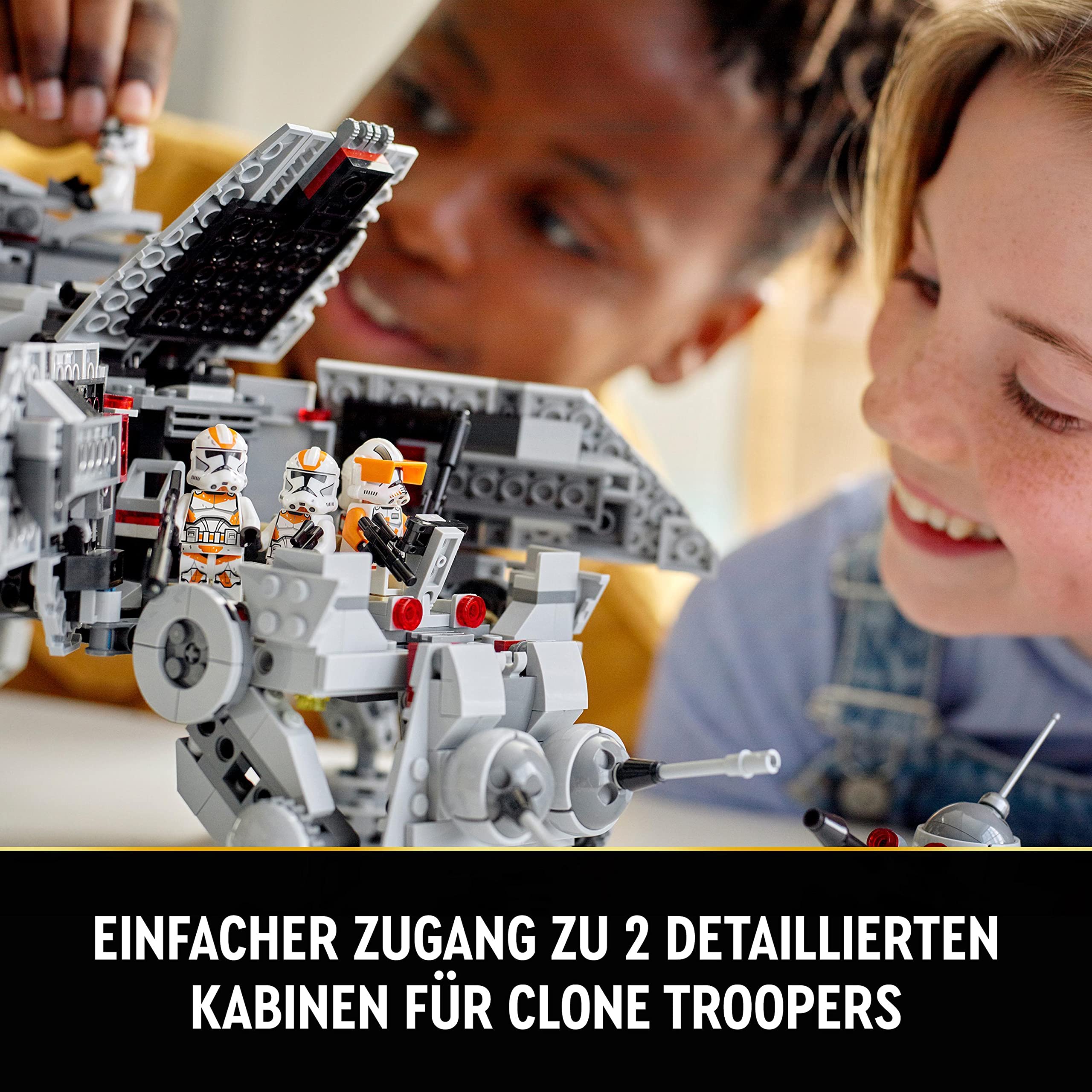LEGO Star Wars 75337 AT-TE Walker mit 3 Klon-Trupplern, Zwergspinne & Droidenfiguren, Geschenk für Kinder ab 9 Jahren