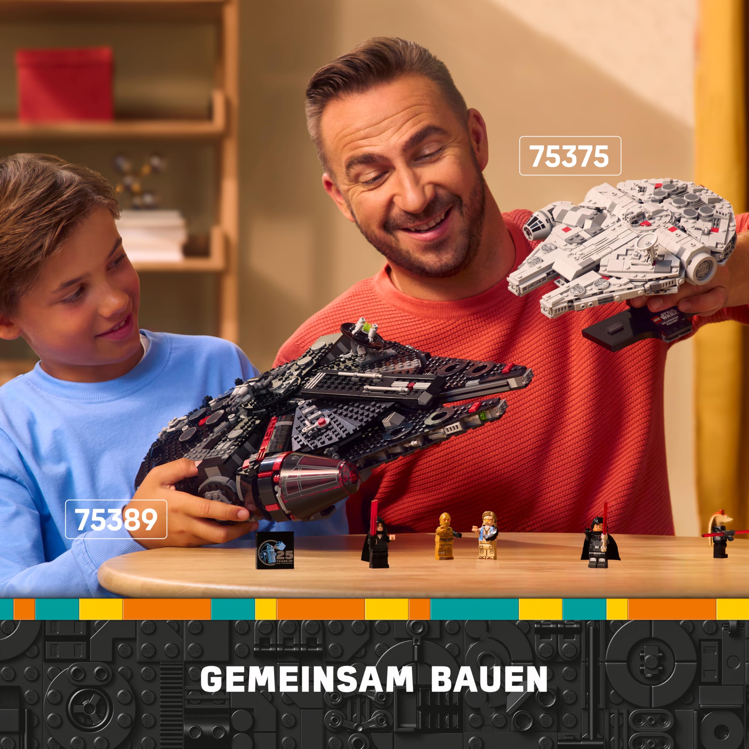 LEGO Star Wars 75389 Der Dunkle Falke, Ausstellungsmodell mit Shootern, Kanonen & 6 Minifiguren inkl. C-3PO, ab 10 J.