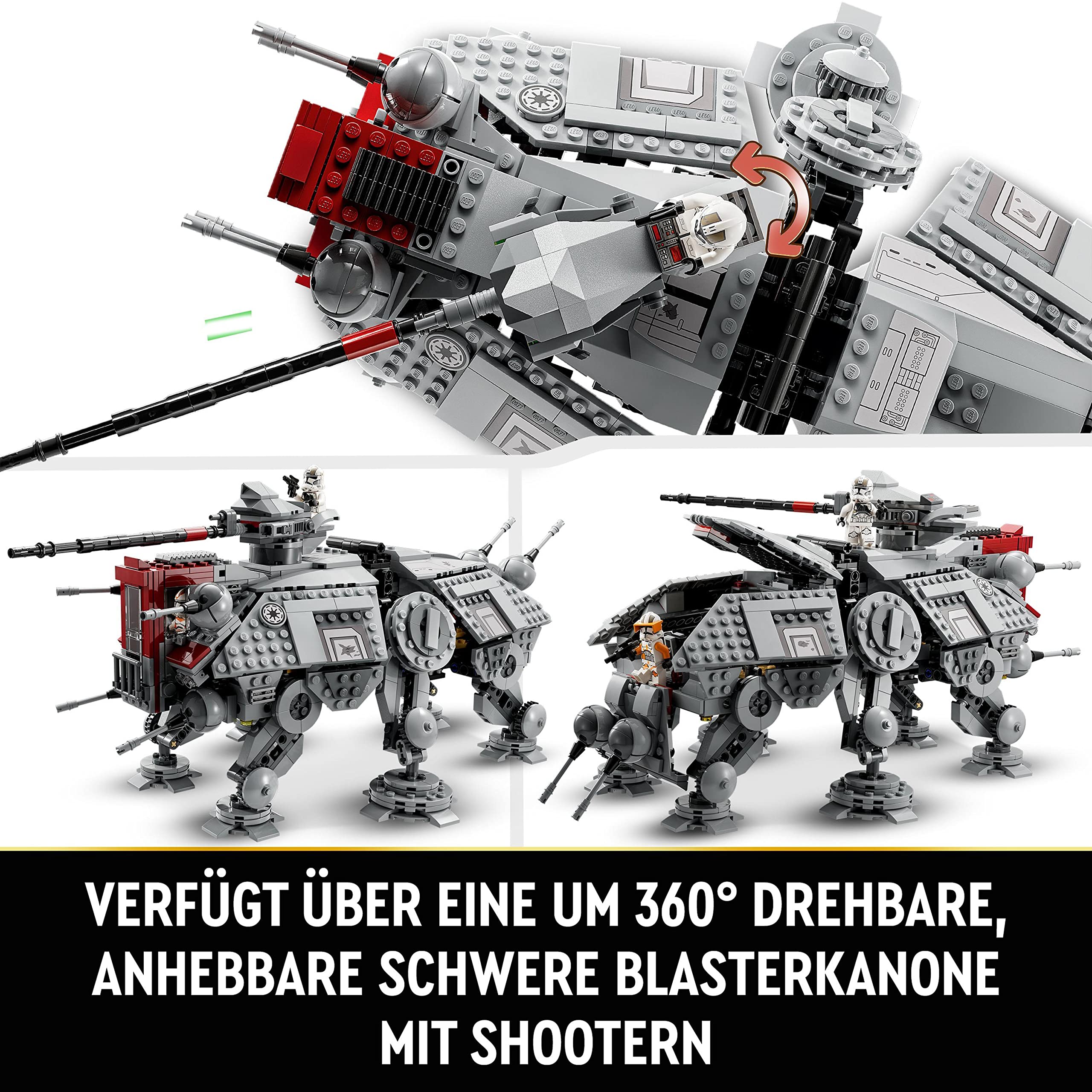 LEGO Star Wars 75337 AT-TE Walker mit 3 Klon-Trupplern, Zwergspinne & Droidenfiguren, Geschenk für Kinder ab 9 Jahren